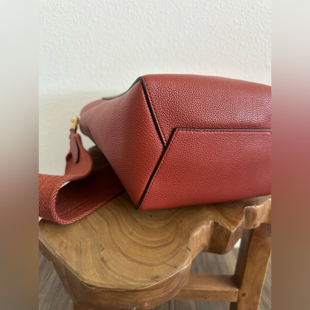 Celine Brick Red Tote with Gold Accents - Picture 11 of 15